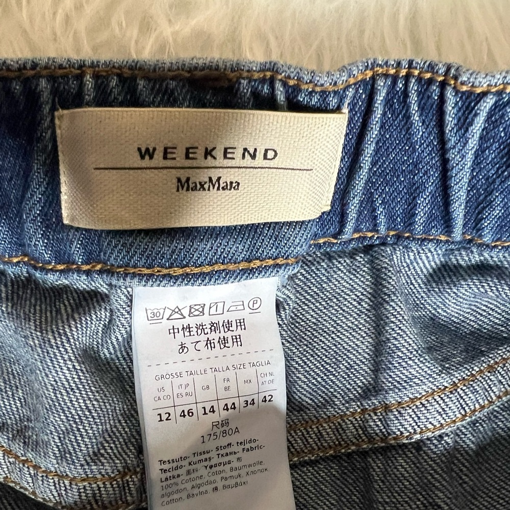 Weekend Max Mara Elasticated-Waist Wide Leg Jeans Size 12 - Picture 7 of 9